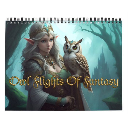 Uil vluchten van Fantasy Kalender (Hoes)
