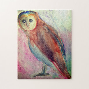 Uil vogel aquarel kunst legpuzzel