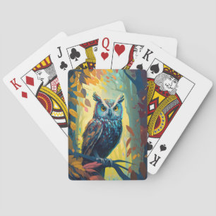 Uil Vogel Dier Portretschildering Wilde Dieren Bui Pokerkaarten