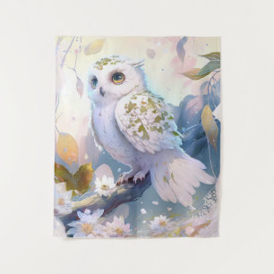Uil Vogel Portret Dier Schilderen Wildlife Forest Wandkleed