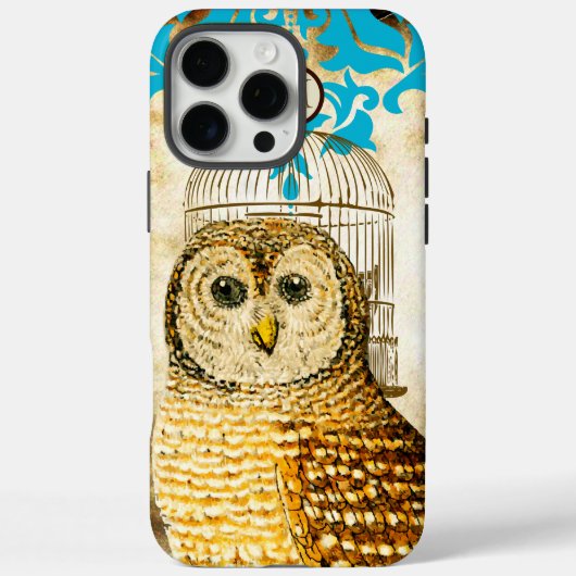 uil vogelkooi Damask Case-Mate iPhone Case (Achterkant)