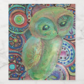 Uil wijn label etiket (Enkel label)