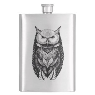Uil Wild Animal Natuur Illustratie Art Tattoo Flacon