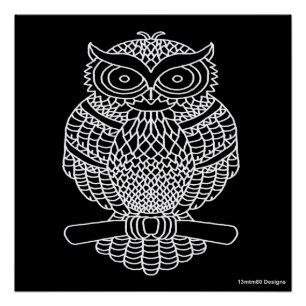 Uil (zwart) - Poster Print Perfect Poster