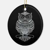 Uil (zwart rond) - Keramisch Ornament (Links)