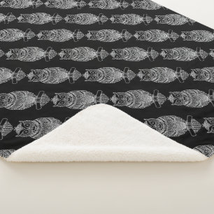 Uil (zwart) - Sherpa Blanket Sherpa Deken