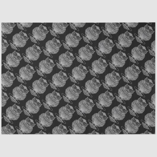 Uil (zwart) - Tissue Paper Tissuepapier (Voorkant)