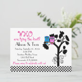 Uilen - Casual Funny Wedding Invites Kaart (Staand voorkant)