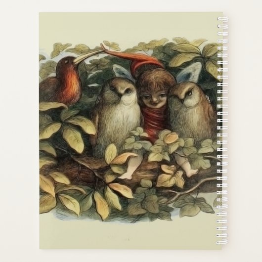 Uilen en elffeeën Natuur Illustratie Planner (Achterkant)