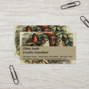 Uilen en elffeeën Natuur Illustratie Visitekaartje