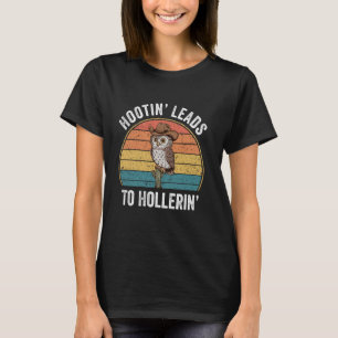 Uilen Geluid Leidt Tot Grappig Vintage Cowboy Uil T-shirt