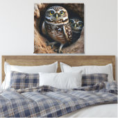 Uilen graveren in een vuil gat canvas afdruk (Insitu (Slaapkamer))