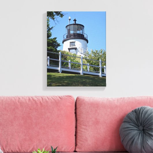 Uilen hoofd vuurtoren, Maine Canvas Print (Insitu (Woonkamer))