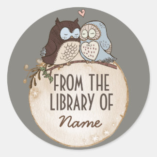 UILEN IN LOVE, DIERENSTICKER, UIT DE BIBLIOTHEEK V RONDE STICKER