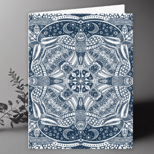 Uilen Mandala Art Blank Bedankkaart