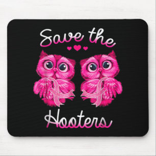 Uilen redden een Hooters Roze Lint Borstkanker Cad Muismat