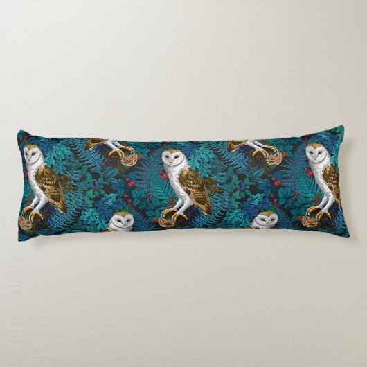 Uilen, varens, eik en bessen 3 lichaamskussen (Achterkant)