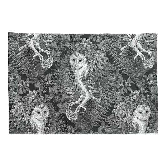 Uilen, varens, eik en bessen 4 kussensloop (Achterkant-Rechts)