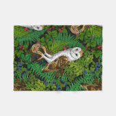 Uilen, varens, eik en bessen fleece deken (Voorkant (Horizontaal))