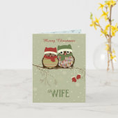  uilen vrouw kerst kaart (Gele Bloem)