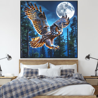 Uilenjacht Canvas Afdruk