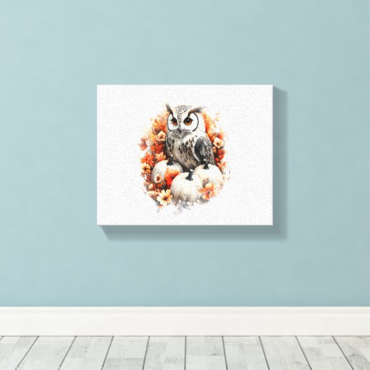 uilenlandpompoen canvas afdruk (Insitu (Houten vloer))