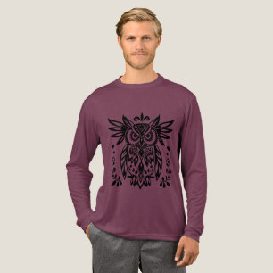 Uilenliefhebbers Rustieke Woodlands Zwart Wit Bohe Tri-Blend Shirt
