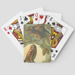 Uilenmaan Art nouveau Anton Seder bruin groen Pokerkaarten