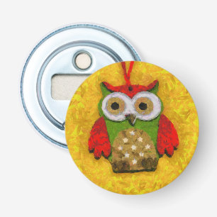 Uilenschilderij Button Flesopener