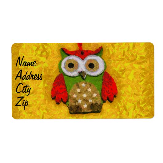 Uilenschilderij Etiket (Voorkant)