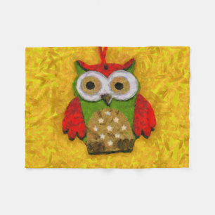Uilenschilderij Fleece Deken