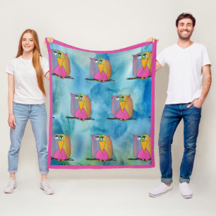 Uilenvogel "Kunst door kinderen" Fleece Deken