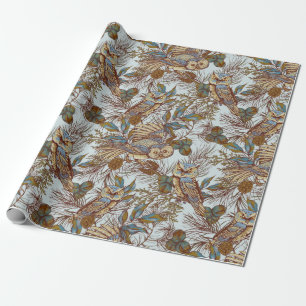 Uilpatroon Cadeaupapier