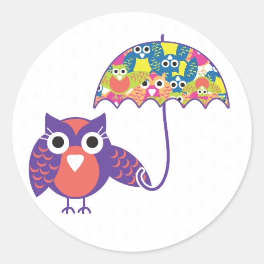 UilUmberella Ronde Sticker (Voorkant)