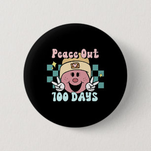 Uit 100 dagen van school glimlach gezicht retro gr ronde button 5,7 cm