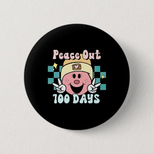 Uit 100 dagen van school glimlach gezicht retro gr ronde button 5,7 cm