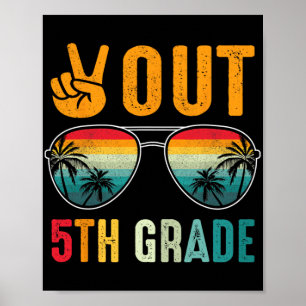 Uit 5e klas Retro Afstuderen Laatste dag van de sc Poster