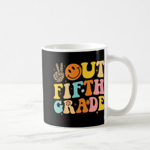 Uit 5e klas Retro Groovy Happy Last Day of Schoo Koffiemok