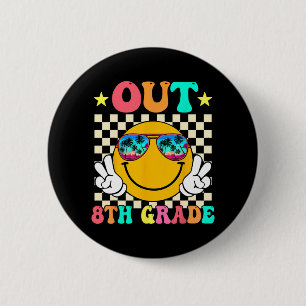 Uit 8e klas Afstuderen Laatste dag van school Grad Ronde Button 5,7 Cm
