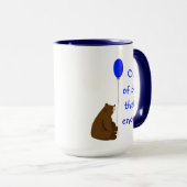 Uit bed dat is genoeg leuke ballon Beer Quote Mok (Voorkant rechts)