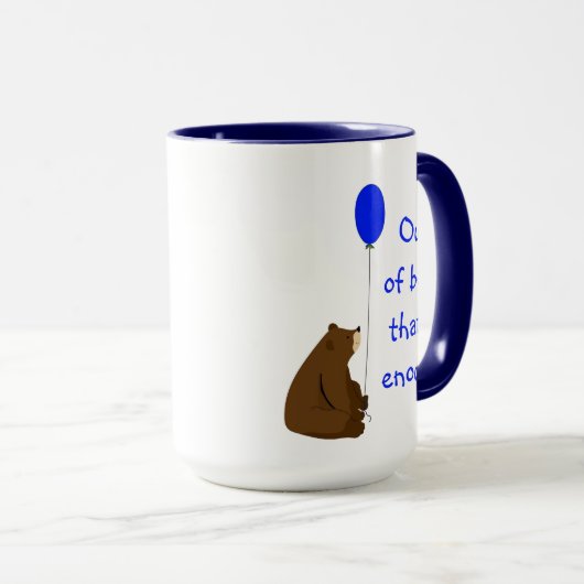 Uit bed dat is genoeg leuke ballon Beer Quote Mok (Voorkant rechts)