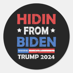 Uit Biden Trump 2024 Grappige Anti Joe Biden Manne Ronde Sticker