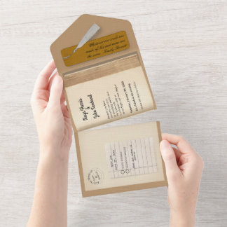 Uit de bibliotheek- Klassieke & Romantische Boek H All In One Uitnodiging