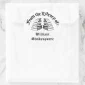 Uit de bibliotheek van de  aangepaste boekenplaat ronde sticker (Tas)