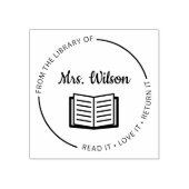 Uit de bibliotheek van de leraar 	rubberstempel (Afrduk)