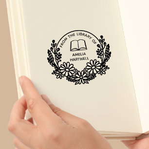 Uit De Bibliotheek Van Elegante Botanische Krans B Rubberstempel