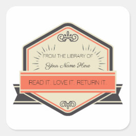 Uit de bibliotheek van: (Gepersonaliseerd) Vierkante Sticker