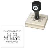 UIT DE BIBLIOTHEEK VAN JOUW NAAM DOODLE SCHATTIGE  	RUBBERSTEMPEL (Gestempeld)