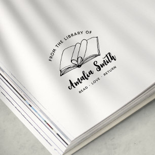 uit de bibliotheek van   Kute Heart Book Stamp Zelfinktende Stempel