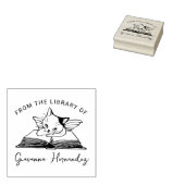 Uit de Bibliotheek van Leuke Engel Kat Boek Rubberstempel (Gestempeld)